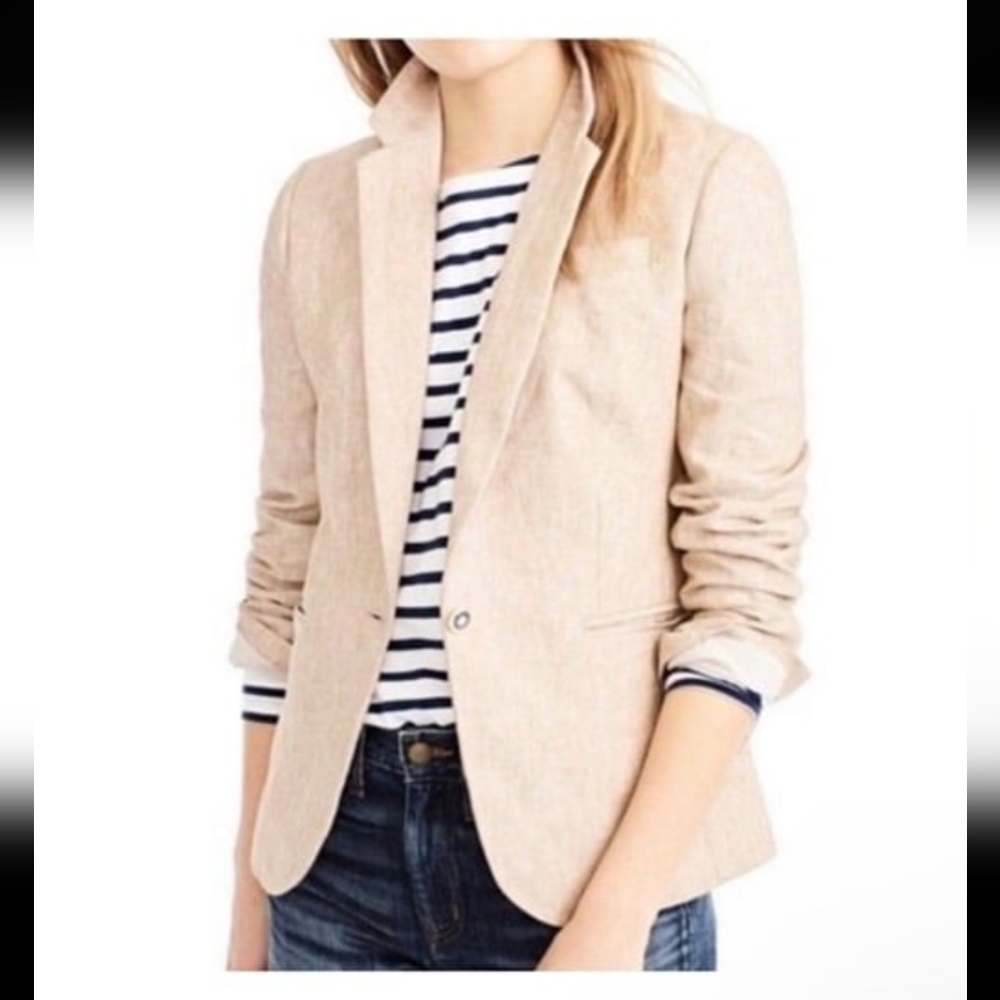 J Crew Campbell Linen Blazer Jacket Size 0